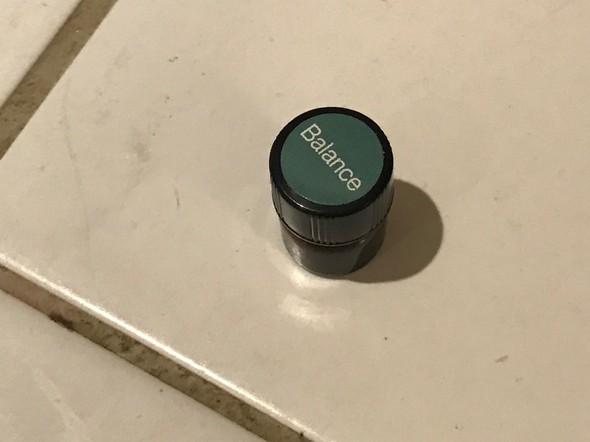 Tiny Brown Glass Sample Bottle of doTerra Balance Oil: Non-Detect for Lead, 20 ppm Cadmium (test is of bottle, not contents)