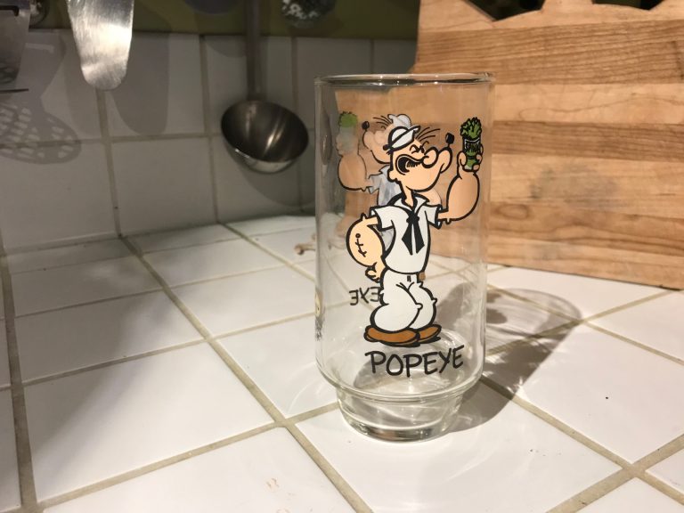 Vintage 1975 Kollect-A-Set Series Coca Cola Popeye Drinking Glass: 108,300 ppm Lead. [90 ppm is unsafe for kids.]