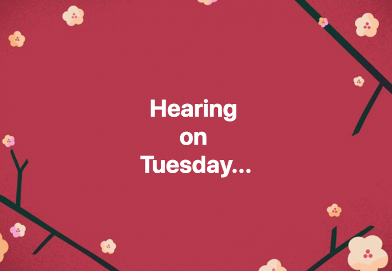 The next hearing in my legal case is on Tuesday (2/19/19)