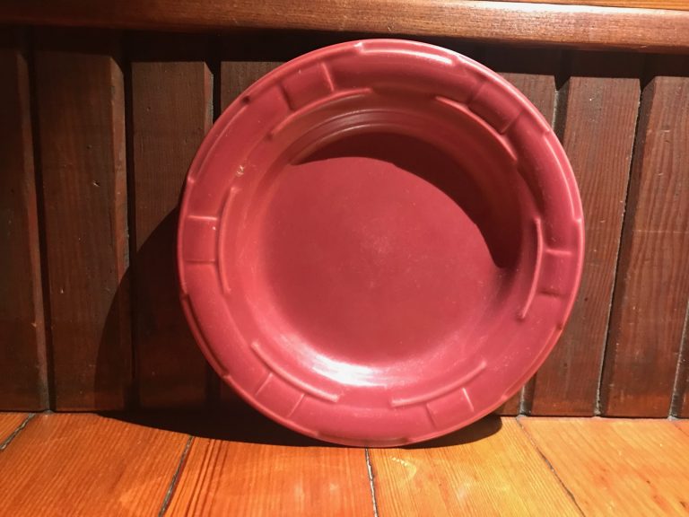 Longaberger Pottery Vitrified China Small Burgundy Plate: 56 ppm Lead + 101 ppm Cadmium