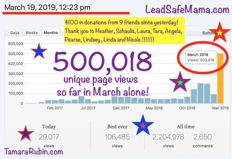 Well… LeadSafeMama.com did it – with your help earlier today we passed 500,000 unique views in a single month.