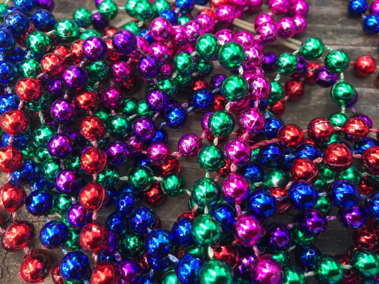 Dollar Tree Store (Spring 2019) Mardi Gras Beads: Lead Free, Cadmium Free, Mercury Free & Arsenic Free (and just $1)