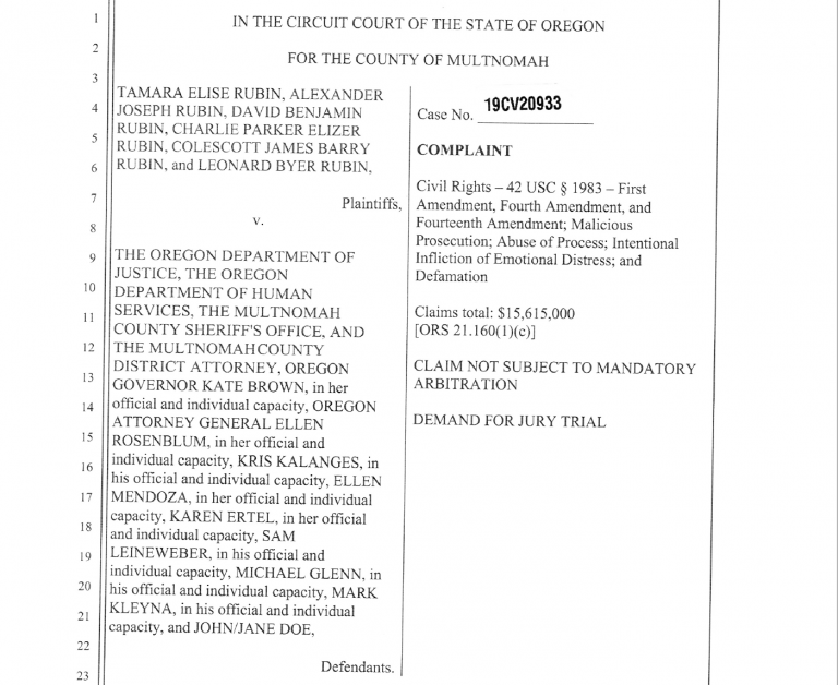 It’s official! I am suing the Oregon DOJ, the District Attorney, DHS, Multnomah County Sheriff, the Governor of Oregon,  and others