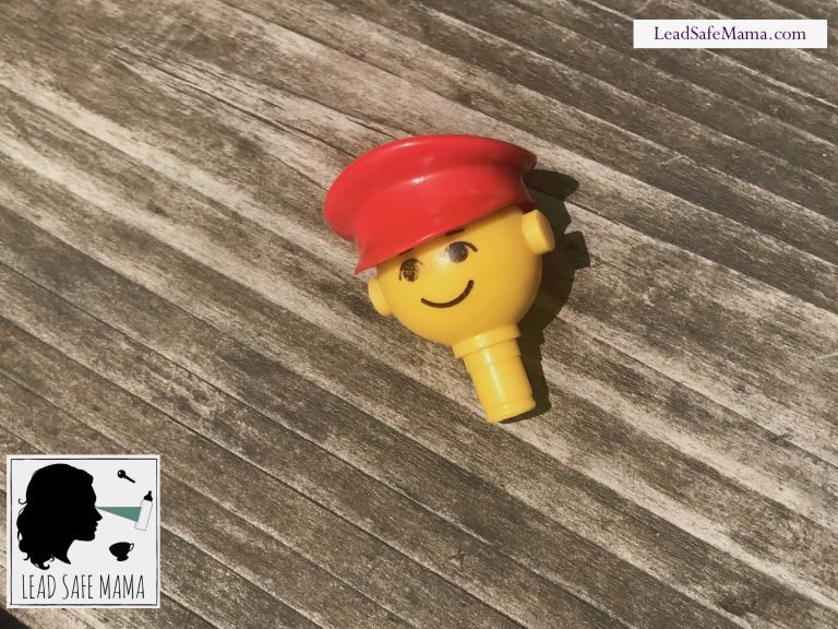 Vintage (1978-1988) yellow Lego® guy w red hat: 5,096 ppm Cadmium [≥40 is unsafe] & 26 ppm Arsenic