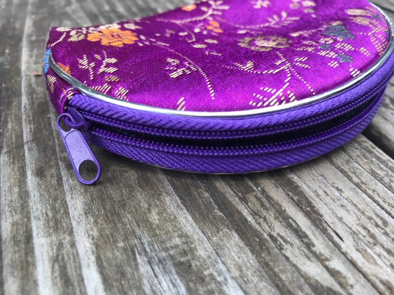 Purple Satin Chinese Nesting Zippered Purse Purchased in San Francisco’s China Town – 2018: Lead Free