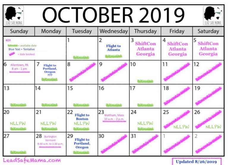 Lead Safe Mama is Scheduling Now for Lead Poisoning Prevention Month Events in October 2019!