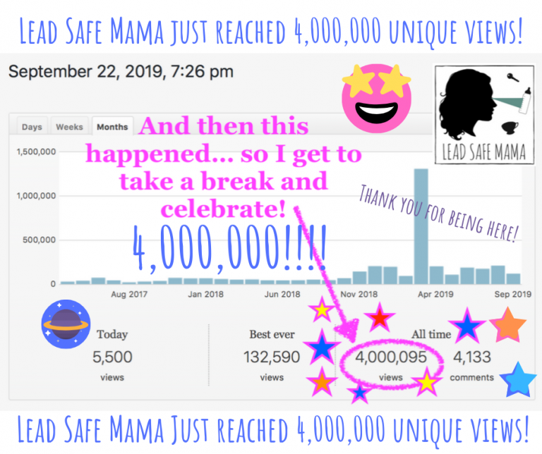 #MicDrop – Lead Safe Mama passed 4 MILLION unique all time views TODAY! Thank you!