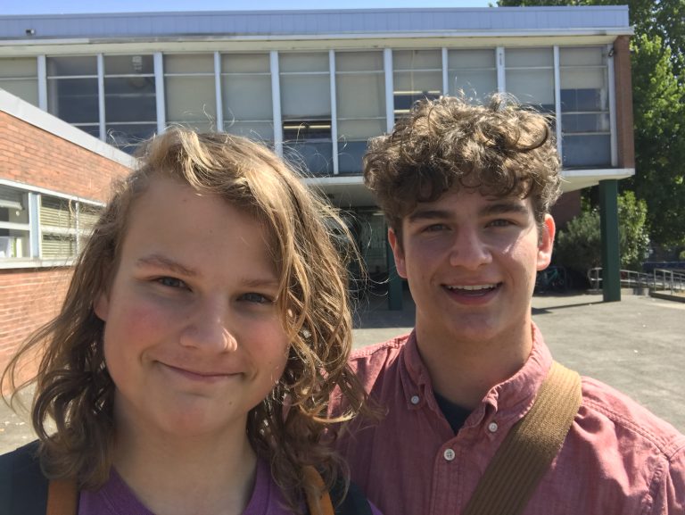 First day of high school – 6 days late! Happy boys! They just want to learn all the things.