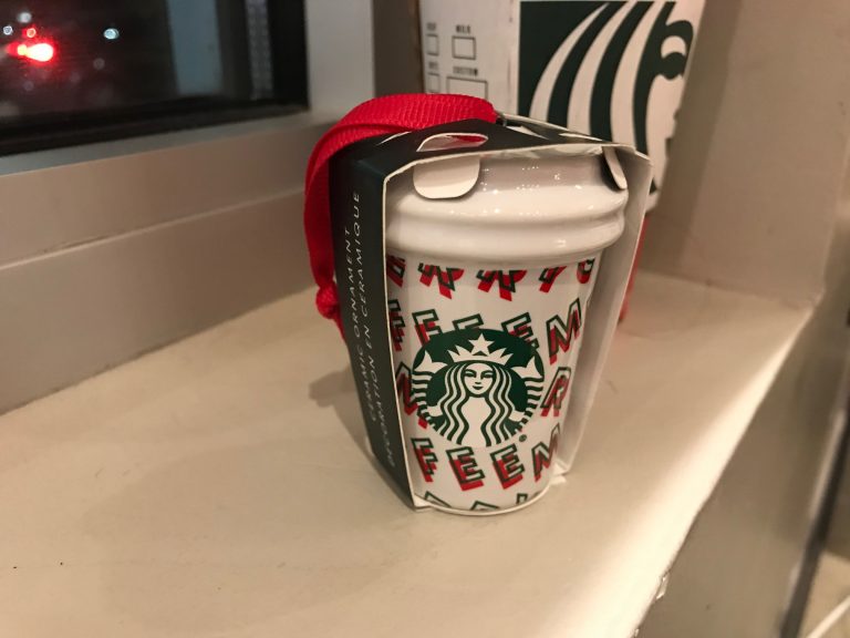 2019 miniature Starbucks cup ceramic Christmas ornament (red & green): 529 ppm Cadmium (40 ppm is unsafe for kids)