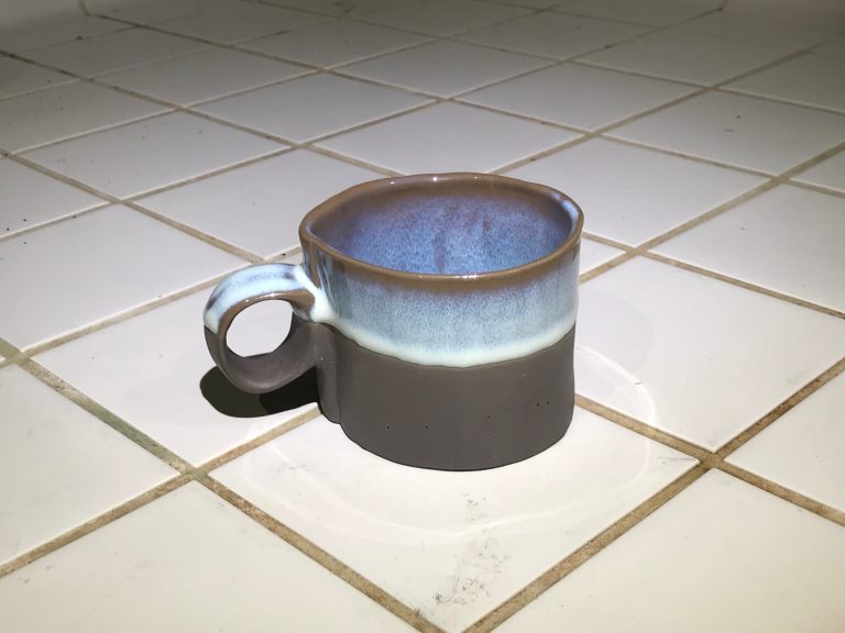 2019 Cost Plus World Market brown ceramic mug with blue glaze: 39 ppm Lead (safe by all standards.)