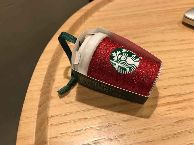 2019 miniature ceramic Starbucks cup Christmas ornament (with red glitter): 112 +/- 27 ppm Lead