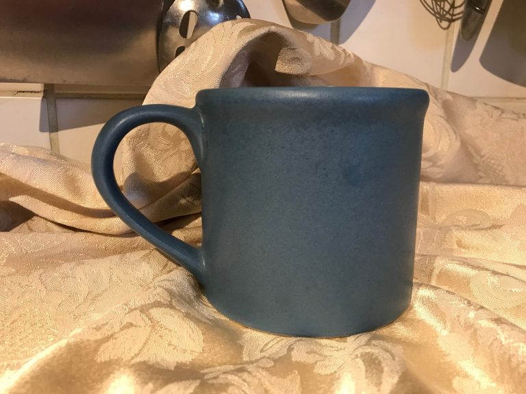 Bennington Potters blue glazed ceramic coffee mug: LEAD FREE! Really great gift choice! $31.00 (including shipping).