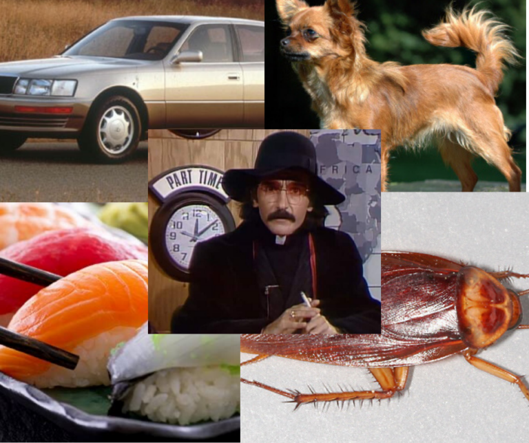 Random Tamara Stories #1: The time I met Father Guido Sarducci (Don Novello) & fed his chihuahua sushi in his Lexus.