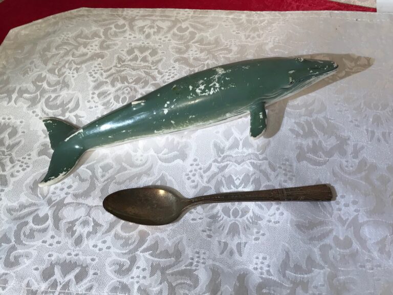 Vintage (1990s?) AAA rubber toy blue whale (made in China): Lead-free, Antimony-free, Cadmium-free, Arsenic-free & Mercury-free!