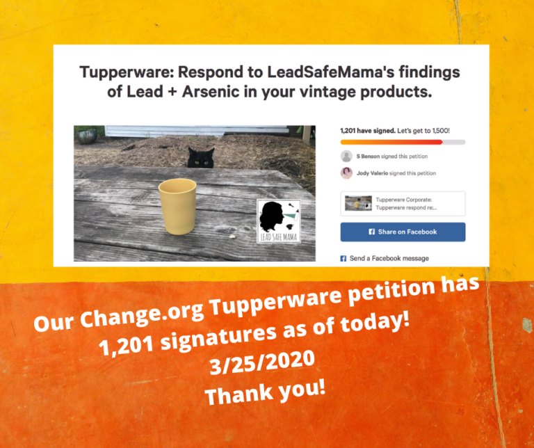 We now have 1,201 signatures on the Change.org Tupperware petition! Thank you!