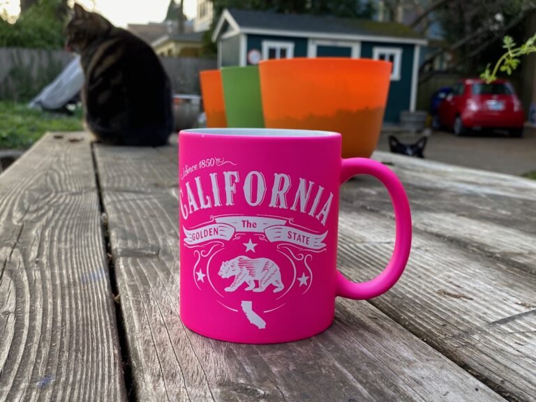 California mug purchased at Oakland Airport in 2020: Free of Lead, Cadmium, Arsenic, Mercury & Antimony! Woohoo!