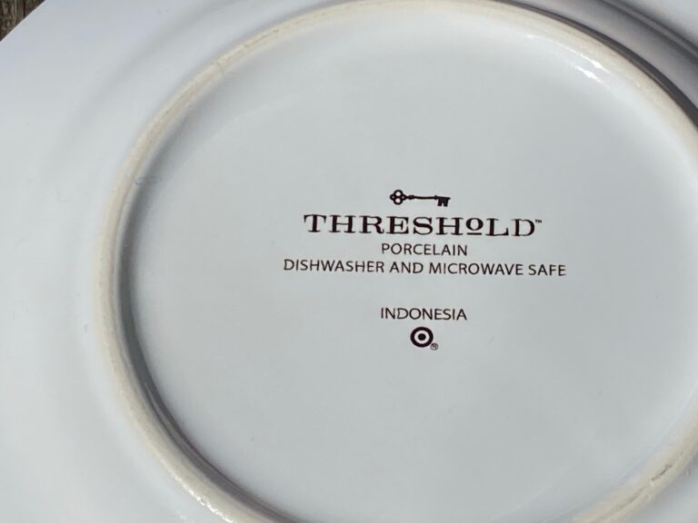 Some good news for a change! Target Threshold porcelain appetizer plate: Lead-free, Cadmium-free, Arsenic-Free, Mercury-Free, Antimony-Free!