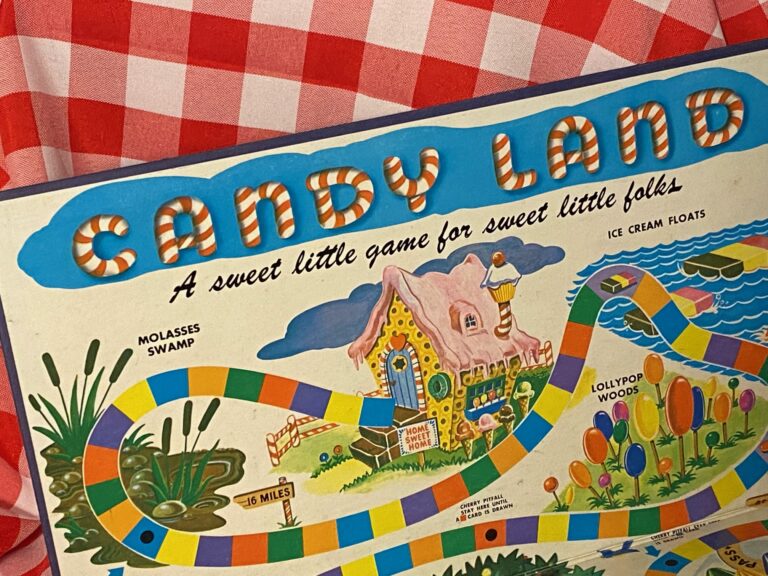 Vintage 1962 Milton Bradley Candy Land game board: 41 ppm Lead. Safe by all modern standards… but…