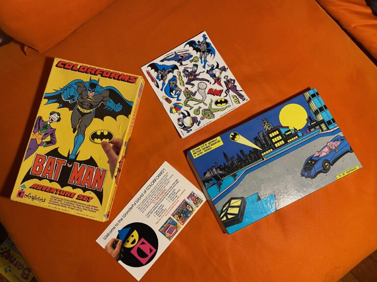 1989 Colorforms Batman Adventure set: Lead-free,  Arsenic-free, positive for 45 ppm Cadmium + 77 ppm Antimony