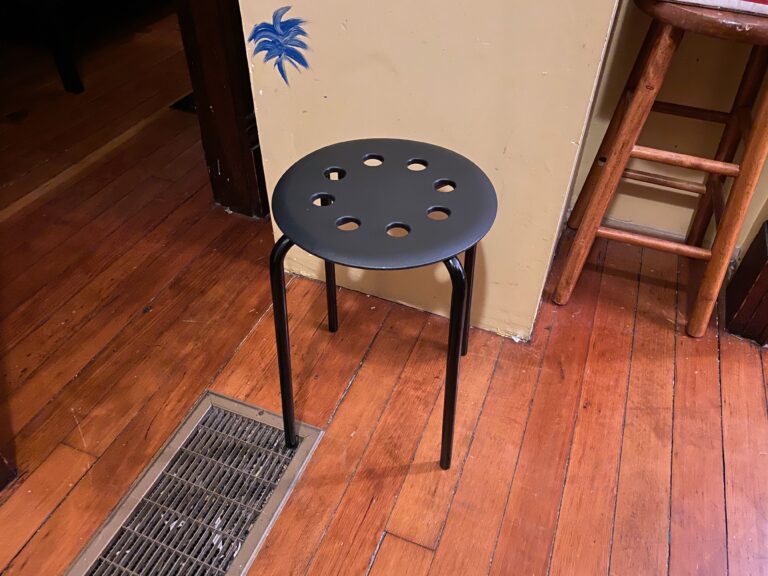 IKEA Marius stool with plastic seat and metal legs: 136 ppm Lead & 128 ppm Antimony (considered safe by most standards.)