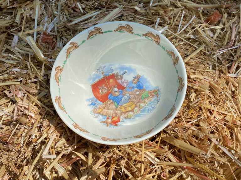 Vintage Royal Doulton Bunnykins baby bowl with raft design: 93,600 ppm Lead (90 ppm & up is unsafe for kids) + 3,460 ppm ARSENIC!