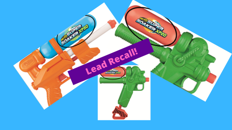 August 19, 2020: More than 52,000 Nerf Hasbro Super Soaker XP20 & XP30 toys (sold at Target) recalled for Lead violation.