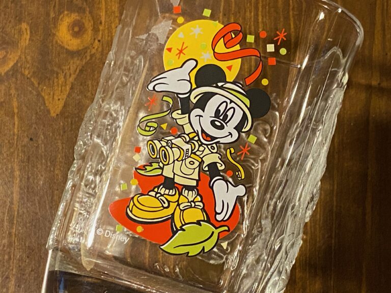 Vintage (Y2K) Walt Disney World Mickey Mouse Animal Kingdom pressed glass drinking cup: 949 ppm Cadmium (causes cancer)