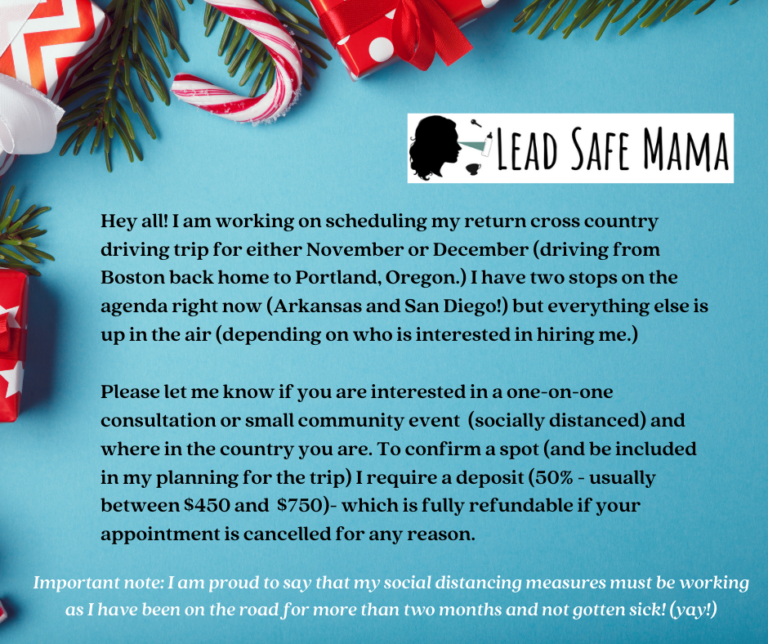 Winter 2020 Lead Safe Mama Cross-Country Return Tour: Heading back to Portland, Oregon.