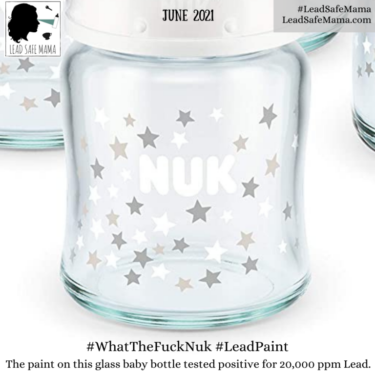 I created a couple of graphics for people to share on Instagram and elsewhere about the NUK baby bottles with Lead.