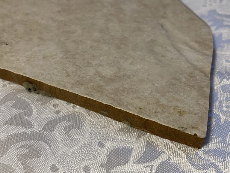 Sand colored floor tile from Medina, Ohio: 7,547 +/- 89 ppm Lead on the decorative/ glazed surface (primarily a concern with demolition)