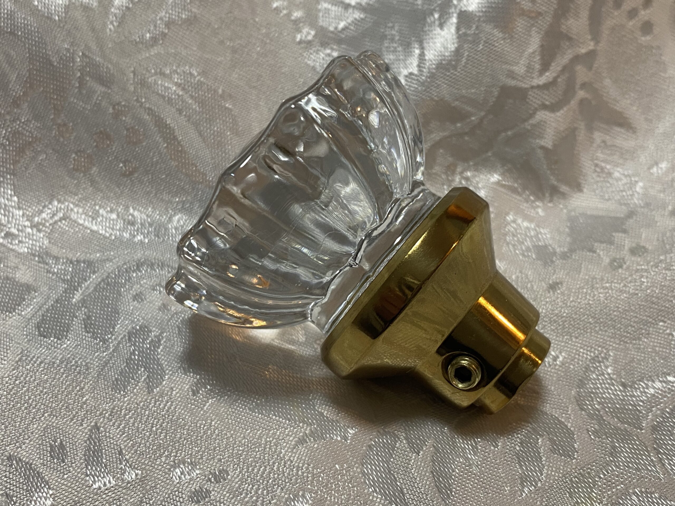 Vintage-style glass and brass door knob (from Nostalgia Warehouse