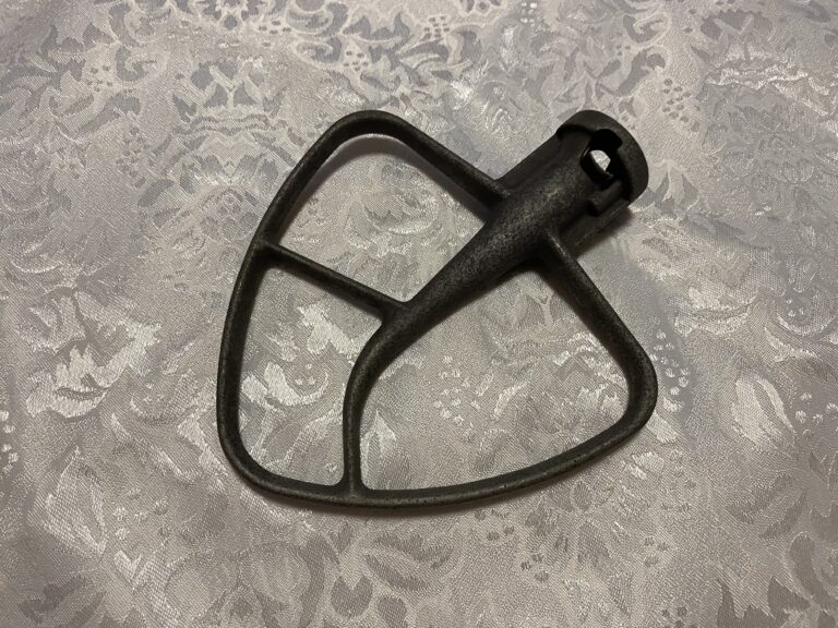 Black Burnished KitchenAid Paddle for Stand Mixer: 71 ppm Lead. (A good example of Lead-contaminated cast Aluminum.)