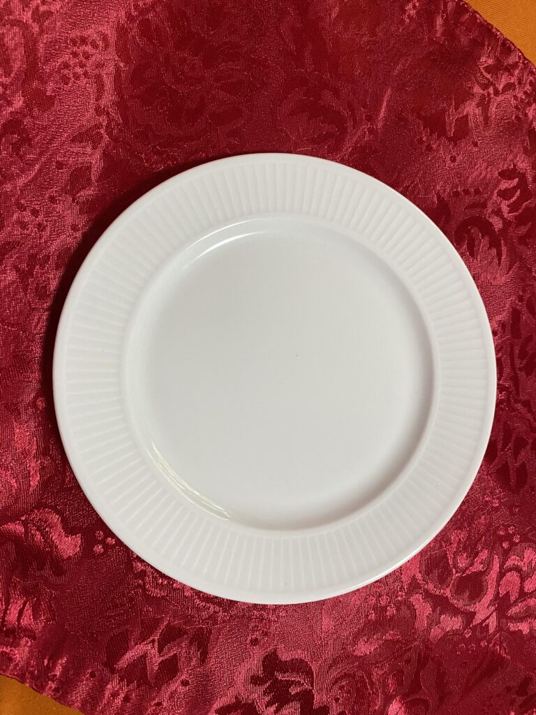 Pillivuyt brand china piece (3 of 3) – plate with ridged edges (Modele Depose): 32 ppm Lead on the food surface (safe by all standards).