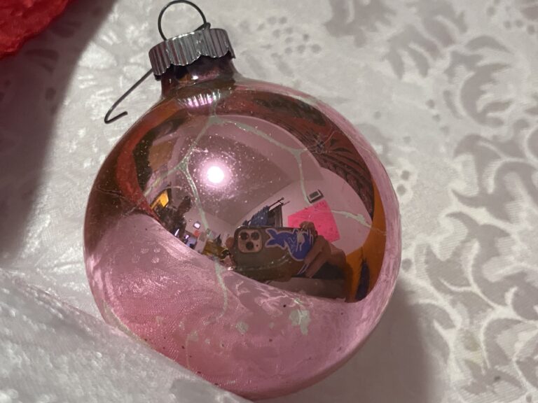 Vintage Shiny Brite (?) Christmas Ornament — Pink Glass Ball: 10 ppm Lead (90 ppm & up is unsafe for kids)