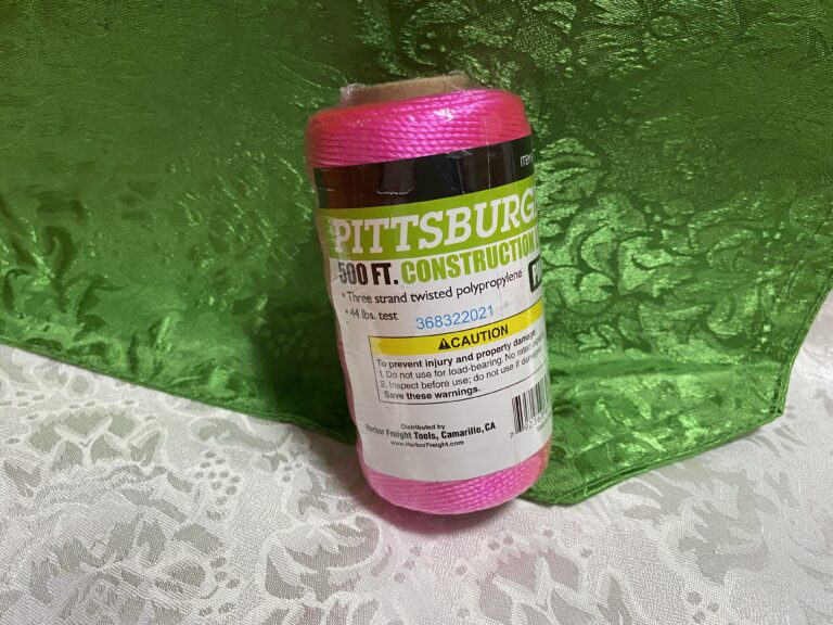 PINK STRING! Pittsburgh Construction Line Three Strand Twisted Polypropylene from Harbor Freight: Lead-free, Cadmium-free, Arsenic-free!