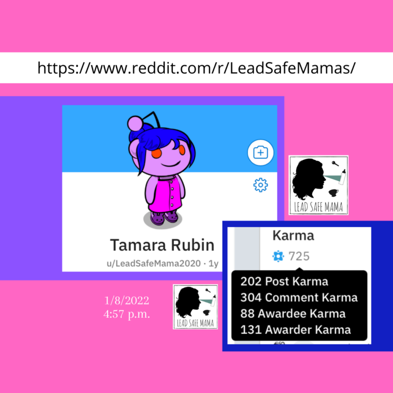 Join Lead Safe Mama on Reddit! Starting with Sunday #AMAs from 12:00 noon to 1:00 p.m. PST