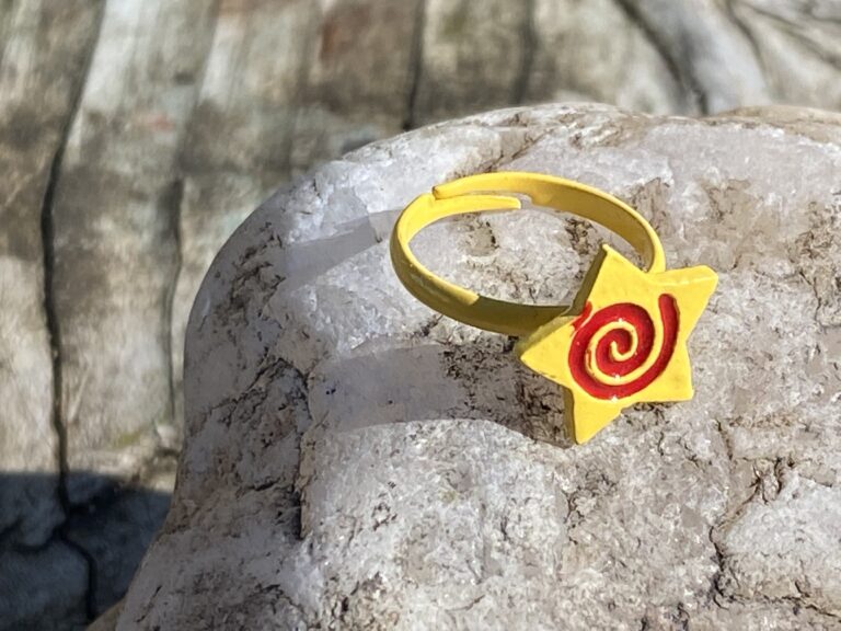 Paparazzi Accessories child’s ring – yellow painted star with red swirl: 229 ppm Lead & 144,800 ppm Cadmium & 2,307 ppm Antimony. 4,638 ppm Nickel too!