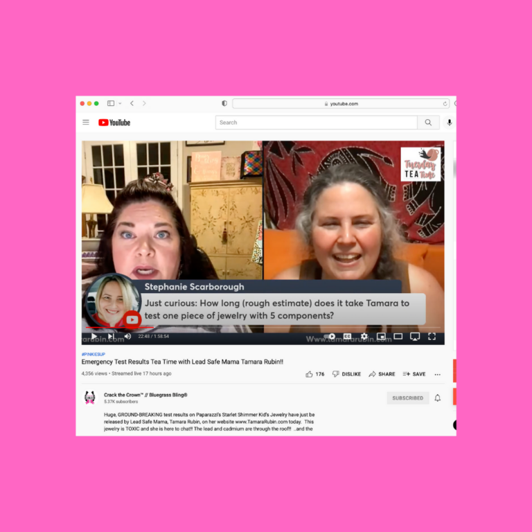 Crack The Crown + Lead Safe Mama interview (2 hours!) about toxicants in Paparazzi Accessories jewelry, plus a discussion on the potential liability for Paparazzi consultants