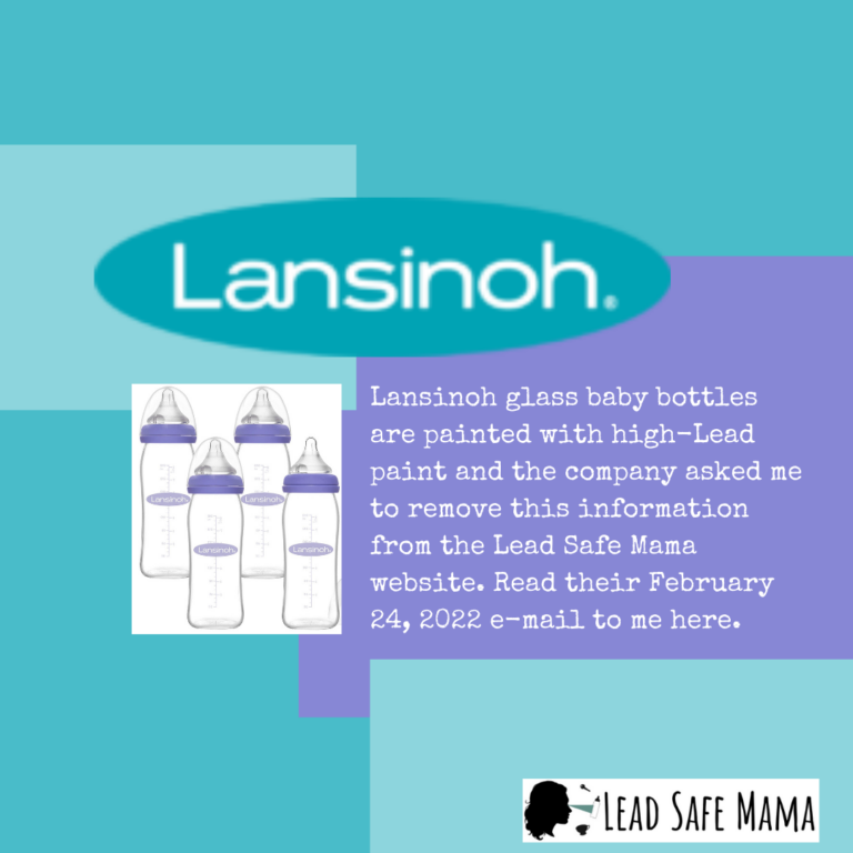 Lansinoh emailed asking me to take down posts about our findings of Lead paint on their glass baby bottles. Here’s what they said.