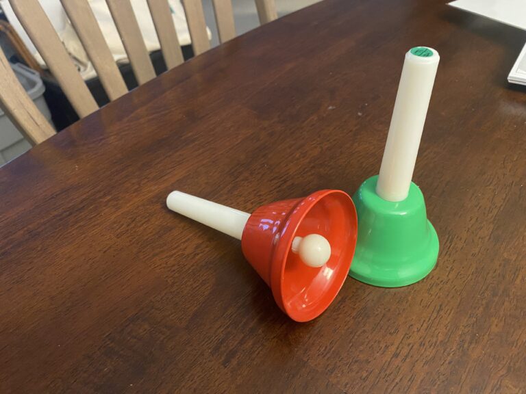 These toy musical bells (purchased on Amazon) are painted with high-Lead paint — and are illegal (because they were sold to be used by children).