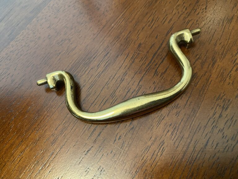 Cast brass drawer pull (marked: “Cont.B” & “P-1120-T”): 155 ppm Lead (very low for brass!), 54% Copper, 45% Zinc!