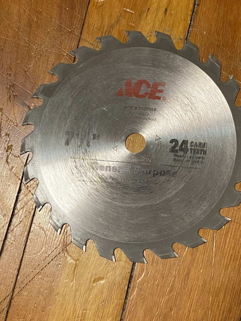 XRF test results for saw blade with painted markings; ACE Hardware brand with red & black paint (#2126514).