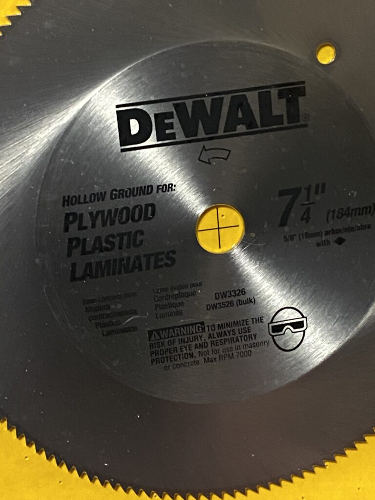 XRF test results for saw blade with painted markings; DeWALT brand with black paint (DW 3326).