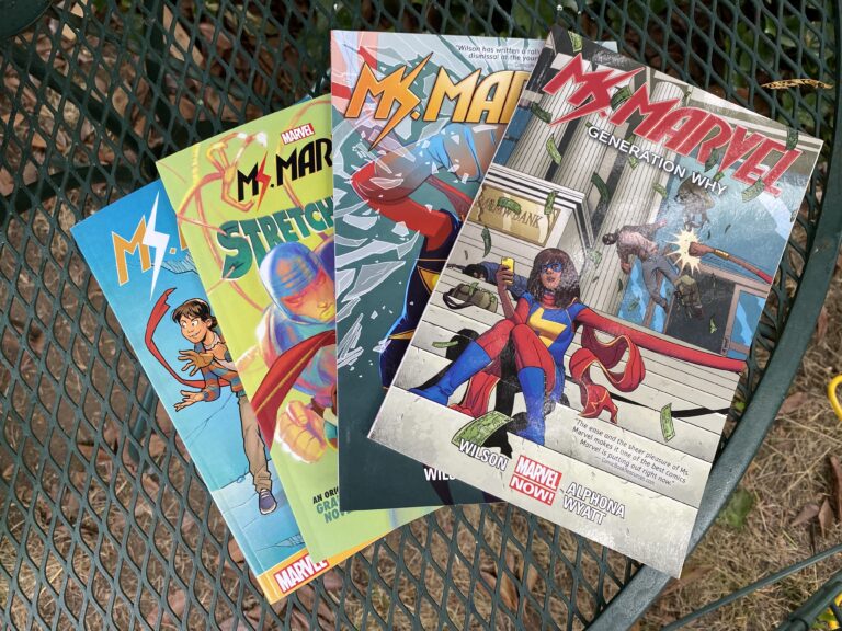 Another birthday present for Charlie this year – this one was a BIG HIT! Ms. Marvel Comics!