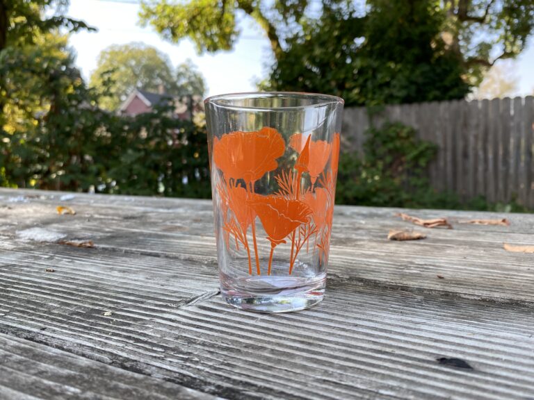 XRF test results for Down to Earth orange poppy design juice glass (purchased at New Seasons Market).