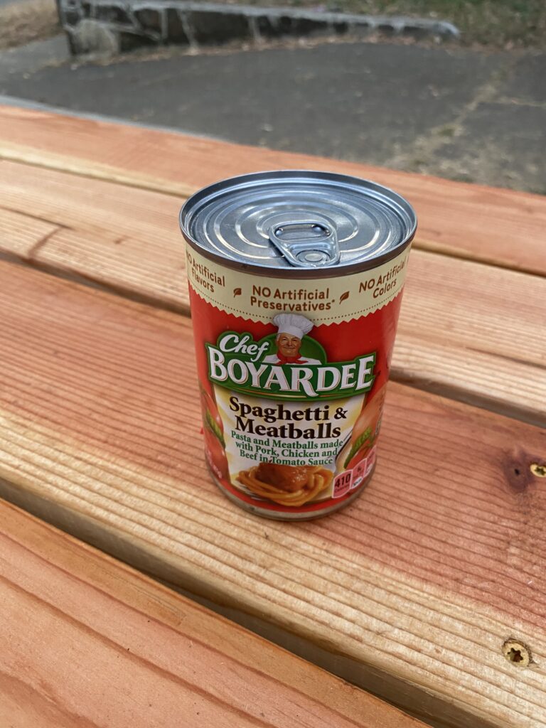 Which metals are found in a typical food can? XRF test results for the inside (& outside) of a metal can from Chef Boyardee Spaghetti & Meatballs.