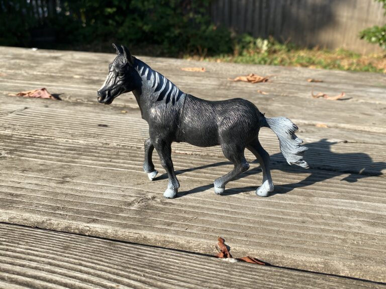 Greenbrier International (Dollar Stores) black & white toy plastic horse (year unknown) positive for unsafe levels of Lead — Please remove from your child’s toy box!