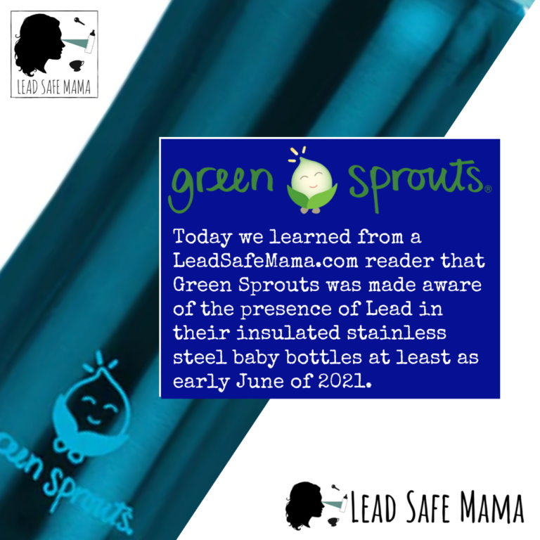 In November of 2022 Green Sprouts’ owner said she was “surprised” to learn I found Lead in their stainless baby bottles – however, Green Sprouts knew of the issue as early as June of 2021.