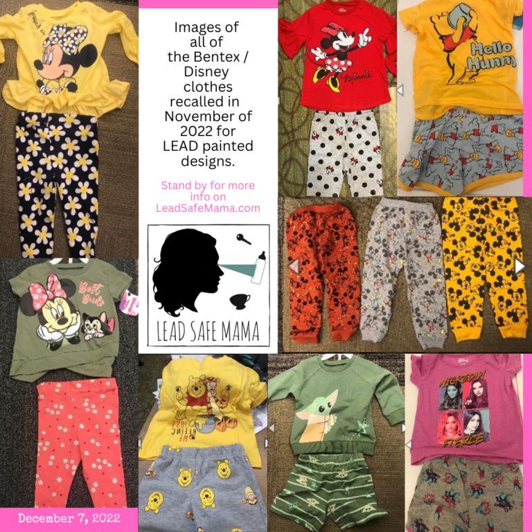 Winter 2022 Disney / Bentex Children’s Clothing Lead Paint Recall (includes photos of all pieces recalled)