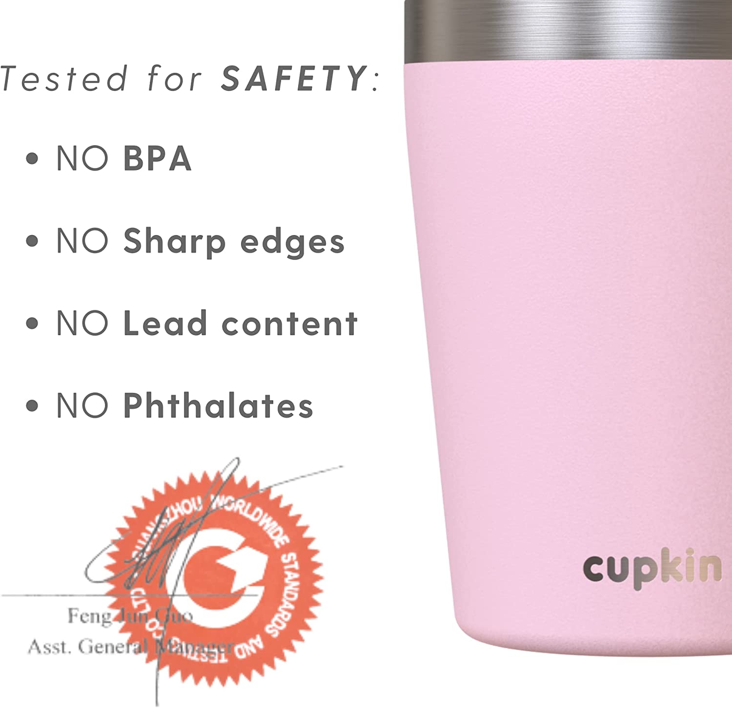 CUPKIN Stackable Stainless Steel Kids Cup Smoothie Tumbler - Powder Coated  Insulated Tumblers, BPA Free Lid and Silicone Straw (8 Fl Oz (Pack of 1)